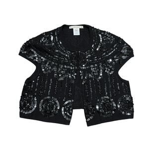 Y2K Wool Beaded Sequins Shall Cardigan